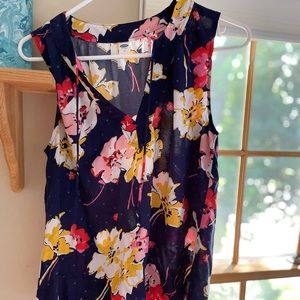 Blue shirt with summer flowers